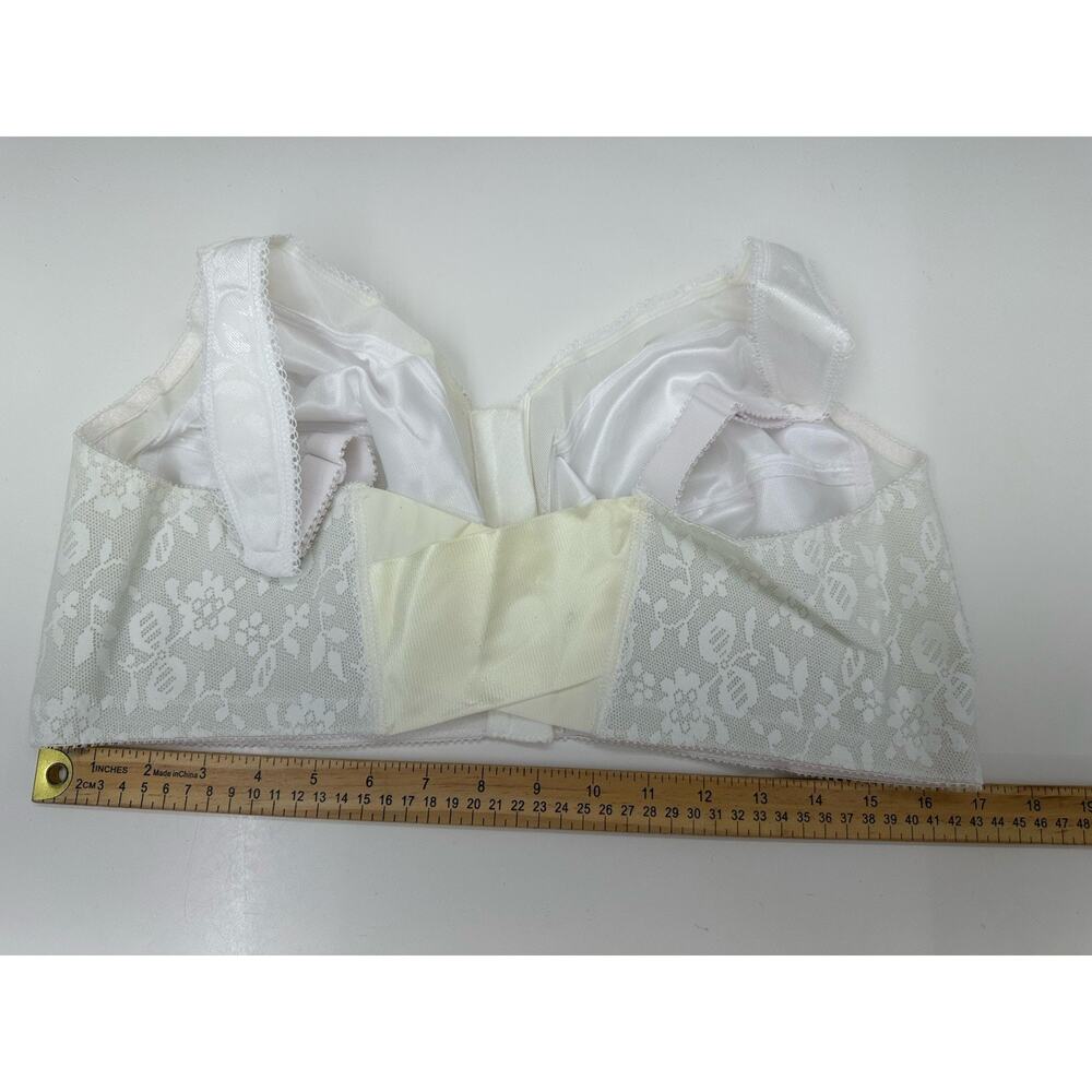 Playtex 18 Hour Womens Bra Size 44D White Front Clasp Wirefree 4695 - Picture 7 of 9